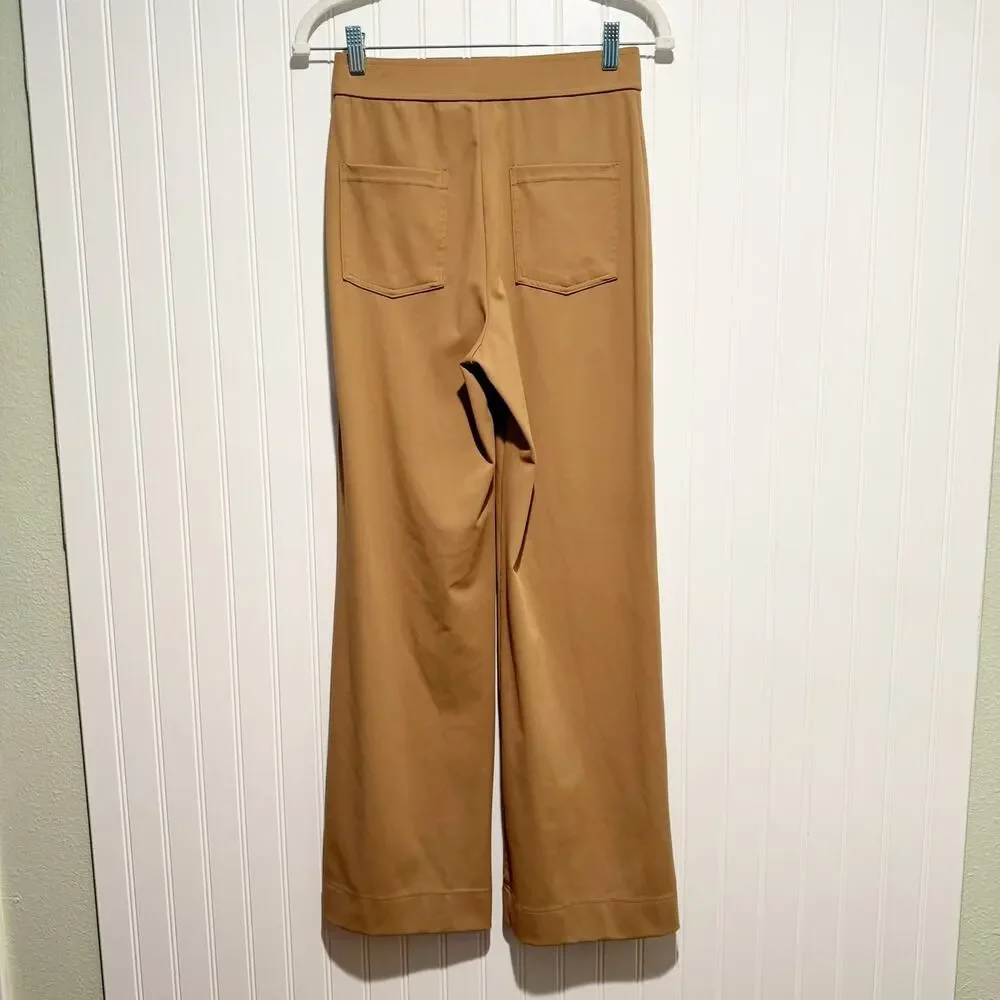 Halara Day Stretch High Waisted Straight Leg Pants Pull On Tan Size Small